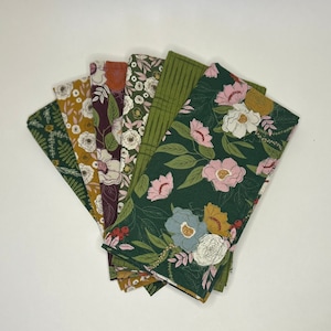 Mixed Set - 6 Cotton Table Napkins (dinners, housewarming, hostess gift), Single Ply Quilter's Cotton | colorway: Slow Stroll