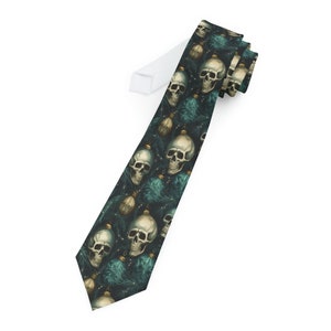 Christmas Skull Necktie Christmas Necktie Skull Necktie Christmas tie Skull Tie Gothic necktie Gothic tie