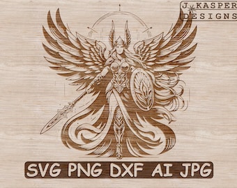 Viking Valkyrie SVG | Viking Valkyrie PNG Cut Files | Viking Design for Cricut | Viking Decor Design | Laser Cut Viking Valkyrie Design Dxf
