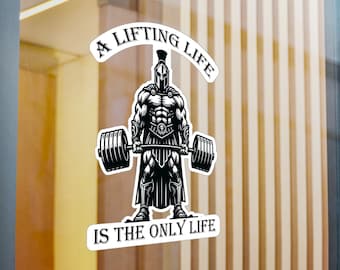 Gym Stickers - Lifting Life Sticker - Skeleton Vinyl Decal for Fitness Training, Spartan Weight Lifting, Perfect Gym Life Decor