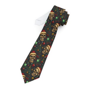 Christmas Skull Necktie Christmas Necktie Skull Necktie Christmas tie Skull Tie Gothic necktie Gothic tie