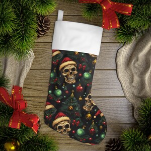 Holiday Stocking, skull holiday stocking, skull Christmas stocking