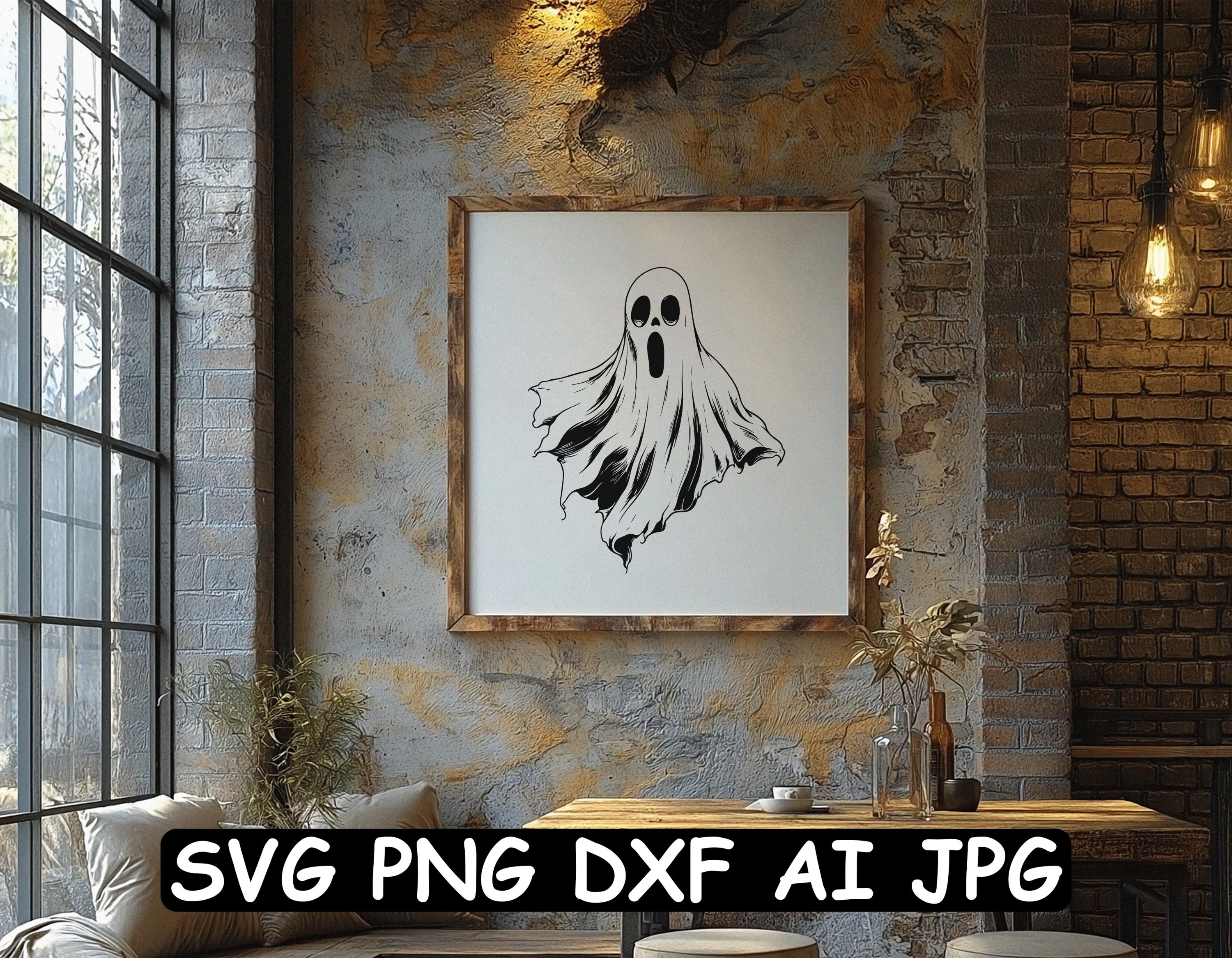 Ghost Using Computer Svg Spooky Ghost SVG: Halloween Clipart, Laser Cut Design (digital Download ...