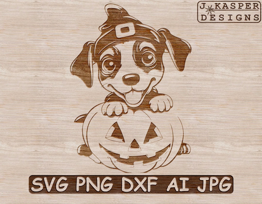 Halloween Dog SVG | Cute Puppy With Pumpkin (digital Download) - Etsy