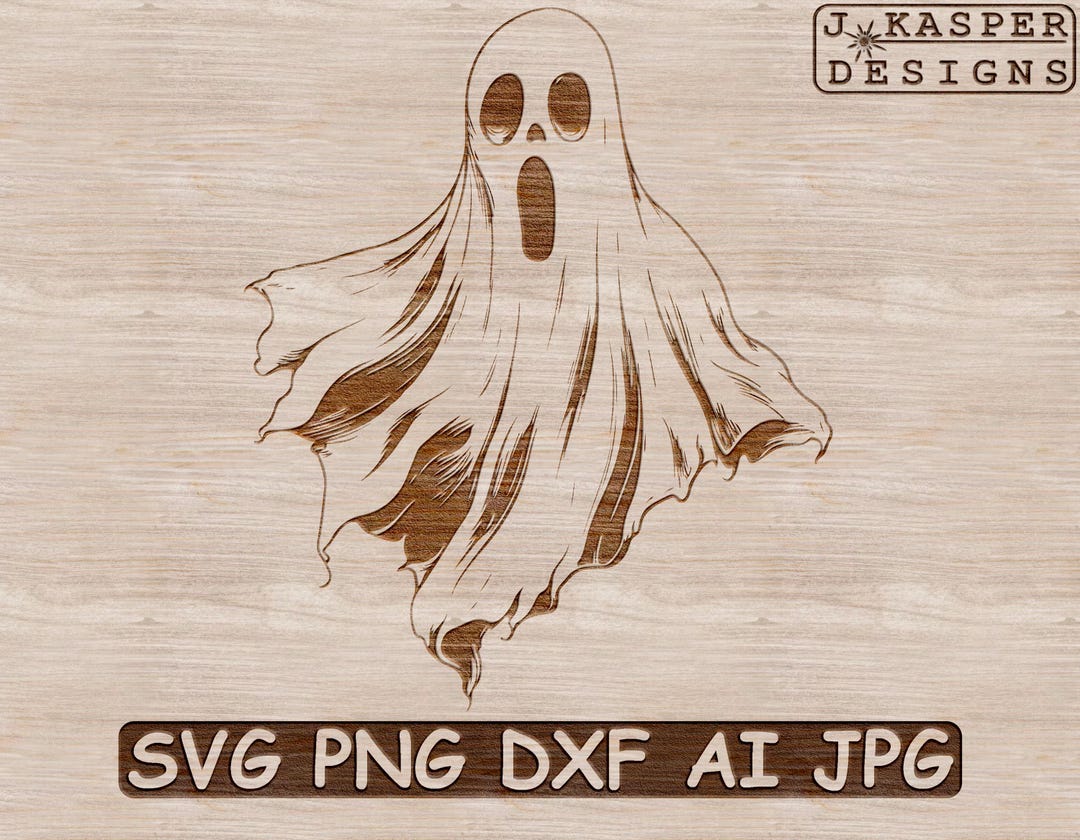 Ghost Using Computer Svg Spooky Ghost SVG: Halloween Clipart, Laser Cut Design (digital Download ...