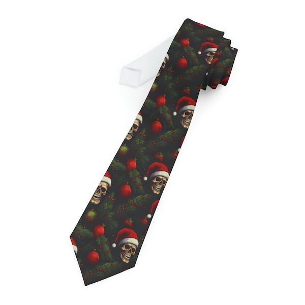 Christmas Skull Necktie Christmas Necktie Skull Necktie Christmas tie Skull Tie Gothic necktie Gothic tie