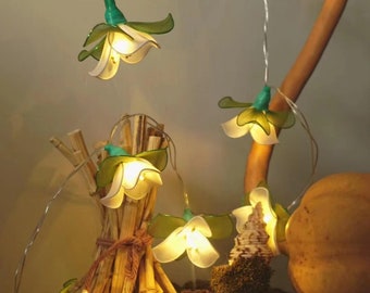 Luces de hadas de flores hechas a mano: decoración romántica para bodas y dormitorios