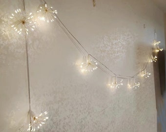 Luces LED de cadena Starburst: alimentadas por batería o USB, decoración para bodas