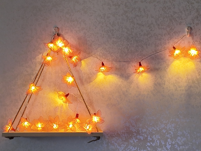 Handmade Pink Lily String Lights Romantic Fairy Lights for Bedroom
