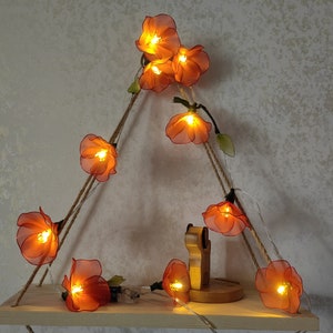 Luci a corda Sakura, luci fatate a forma di fiore di ciliegio - Luci a corda romantiche a forma di fiore per decorare la camera da letto, l'atmosfera dei matrimoni e le vetrine