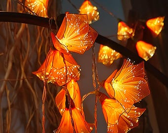 Mother’s Day Gift Fairy Lights, Handmade Blossom Flower String Lights, Cozy Bedroom Decor, Warm LED Lights, Gift for Mom