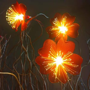 Handmade Cherry Fairy Lights | Red Flower String Lights for Bedroom, Wedding, Party, Housewarming Gifts