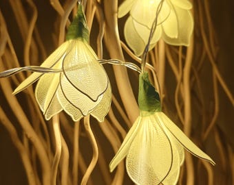 Flower Fairy String Lights – Warm LED Floral Lights, Cozy Bedroom, Dorm & Boho Room Decor, Gift for Her, Aesthetic Fairy Lights, USB｜Battery