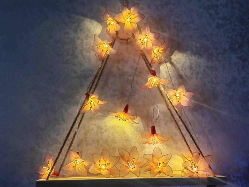 Pink Lily Fairy Lights – Kids Bedroom Night Light, Magical Room Decor ...
