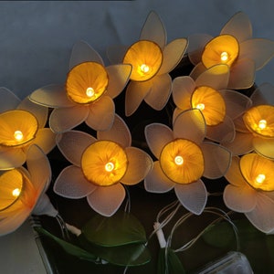 Handmade Daffodil String Lights: Romantic Floral Garland Lighting