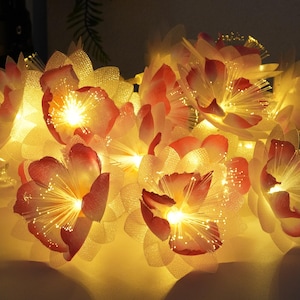 Handmade Pink Flower String Lights, Romantic Fairy Lights for Bedroom, Wedding, Party, Window Decor, Perfect Girls Gift, Mother&#39;s Day gift