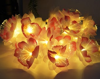 Handmade Pink Flower String Lights | Fairy Lights for Bedroom, Wedding, Party & Christmas Gifts