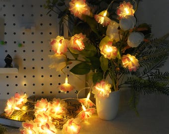 Handmade Pink Flower String Lights | Fairy Lights for Bedroom, Wedding, Party & Mother's Day Gifts