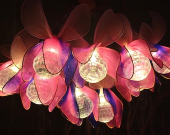 Guirnalda de luces LED fucsia / Flores de ensueño rosa-morado que brillan para fiestas y romance / Regalo para Navidad, aniversarios, cumpleaños, Día de la Madre