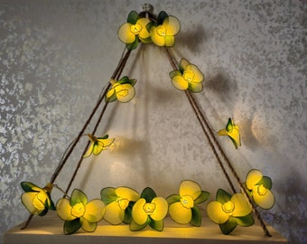 Guirlandes lumineuses orchidées, fées fleurs, guirlandes lumineuses romantiques, idéales pour les mariages, la maison, la chambre et les fêtes, cadeau de fête des mères