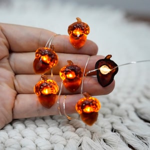 Fall Harvest Festival Fairy Lights, Acorn Copper String Lights, Romantic String Lights for Christmas Decor, Wedding Party, Gift for Girls