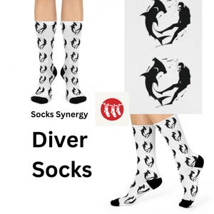 Scuba Diver and Shark Socks