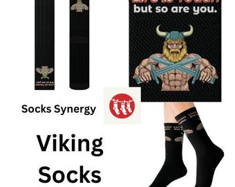 TOP SELLER LIfe is Tough but so are you Viking Socks personalized gift fun cool trendy gift present holiday women's men's custom pattern