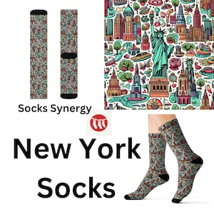 I PIÙ VENDUTI Calzini New York personalizzati divertenti fantastici alla moda regalo presente festa donna uomo nome data città posizione viaggio personalizzato personalizzato