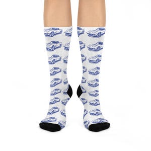 Vintage Car Cushioned Crew Socks - Perfect Gift for Car Lovers, Summer Style, Unique Art, Cozy Everyday Wear, Fun Statement Socks, Birthday