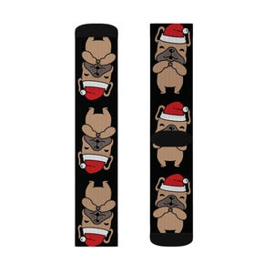 Frenchie Socks Festive Dog Print Socks, Fun Holiday Gift, Cute Pet Lover Accessories, Cozy Winter Wear, Unique Dog Lover&#39;s Gift