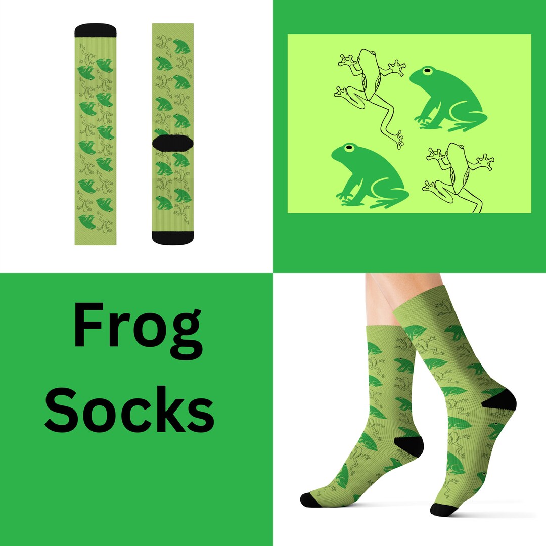 Frog Socks Custom Fun Lover Animal Green Fun Cool Trendy Gift Present