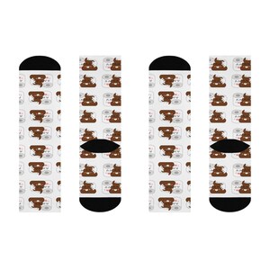 Calzini carini con carta igienica e cacca, regalo divertente per gli amanti degli animali, calzini di cotone morbidi, calzini originali per compleanni, regalo per le feste immagine 4