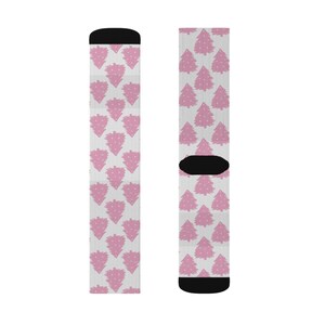 Calcetines navideños rosas, un bonito regalo para ella, cómodos, para San Valentín, para uso diario, diseño único.
