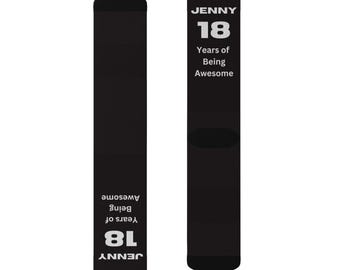 18th Birthday Socks personalized gift custom name socks 18 years of being awesome socks