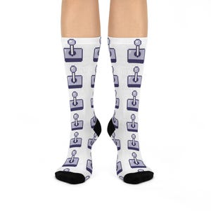 Retro Gamer Cushioned Crew Socks  Perfect for Gaming Nights, Gifts for Gamers, Cozy Home Wear, Comfortable Casual Socks, Unique Sock Gift