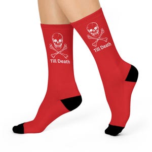 Gothic Pirate Crew Socks - Fun, Edgy Footwear for Seasonal Gifting | Till Death Design, Halloween, Birthday, Skull Lovers, Cozy Fashion