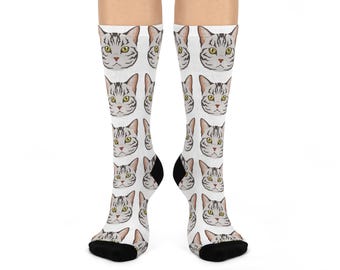 Calcetines de gato extravagantes para amantes de las mascotas, calcetines cómodos, regalos lindos para gatos, calcetines divertidos con animales, ropa con temática de gatos