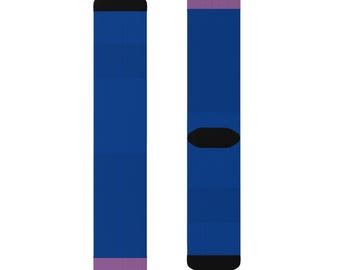 Blue with purple top Trendy Socks | Comfortable Fashion Socks for Everyday Wear, Gift Ideas, Sports, Casual Wear, Unique Accessories