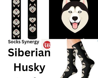 TOP SELLER Siberian Husky Socks personalized gift dog face fun cool trendy gift present holiday women's men's custom pattern dog lover gift