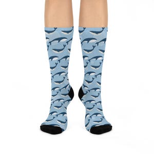 Cute whale Cushioned Crew Socks | Nautical Style, Beachwear, Gift for Ocean Lovers, Casual Comfort, Summer Essentials