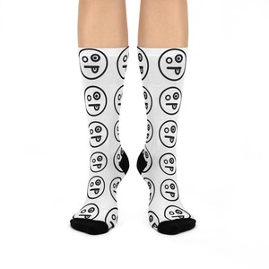 Playful Face Cushioned Crew Socks, Fun Gift for Teens, Unique Fashion Accessories, Cozy Homewear, Cute Sock Gift, Sock Game Changer