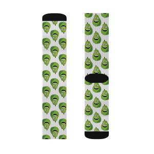 Whimsical Character green pear Socks | Fun & Colorful Gift for Kids | Cartoon Vibe | Unique Fashion Accessory, Cozy Everyday Wear, Holiday