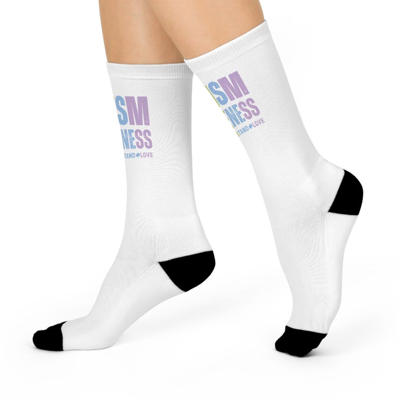 Autism Awareness Cushioned Crew Socks, Supportive Socks for Autism Month, Gift for Special Needs, Comfortable Everyday Wear image 3