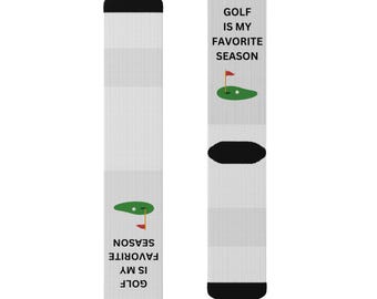 Golfsäsongens strumpor | Rolig present till golfälskare, Crew-strumpor, sporttillbehör, födelsedagspresent, högtidskläder
