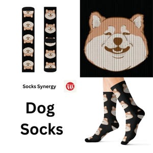 PIÙ VENDUTO Calzini Shiba Inu regalo personalizzato faccia di cane calzini per cani divertente fresco alla moda regalo presente festa donna uomo regalo per amanti dei cani nome data