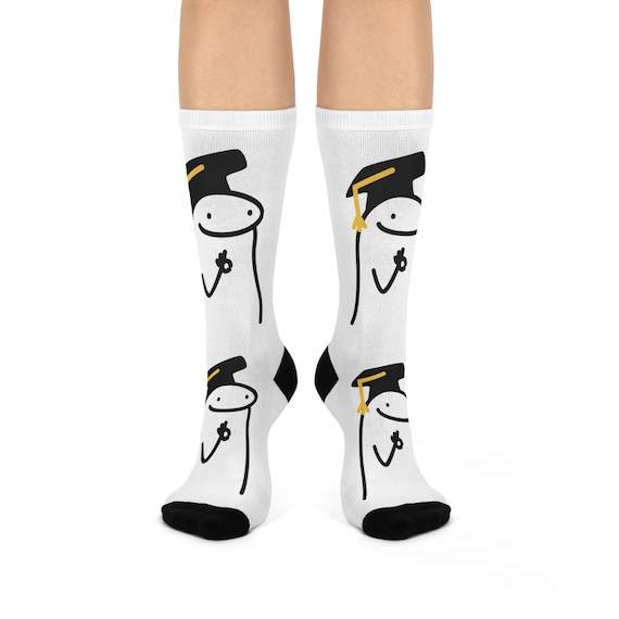 Funny Graduation Socks for Students, Novelty Crew Socks, Graduate Gift, Unique Dress Socks, Humorous Gift for Her