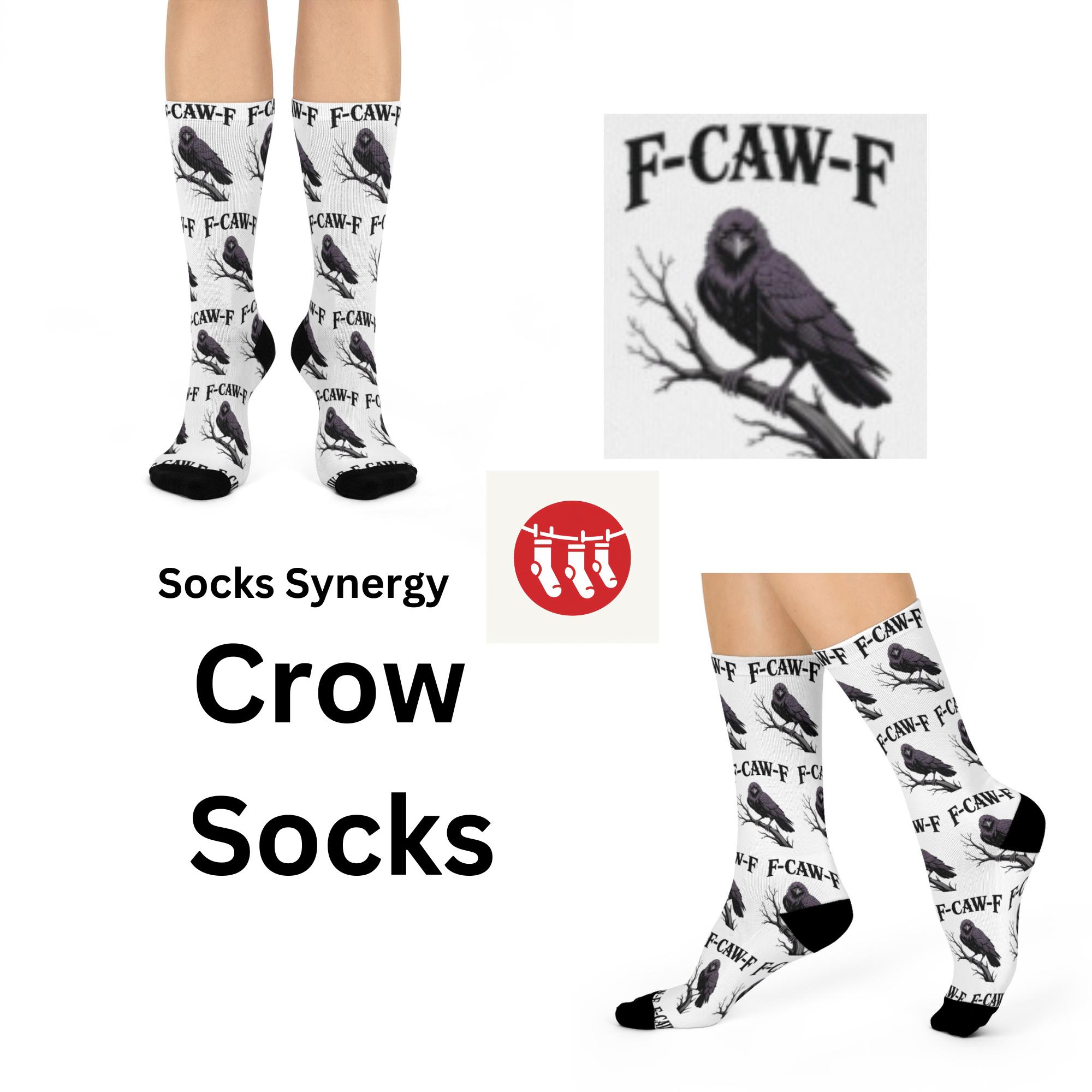 F-caw-f Raven Crew Socks, Funny Gift for Bird Lovers, Cozy Fashion