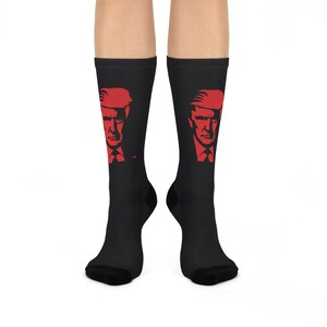 Trump Crew Socks - Fun Statement Socks for Everyday Wear, Gift for Sock Lovers, Unique Fashion Accessories, Casual Homewear