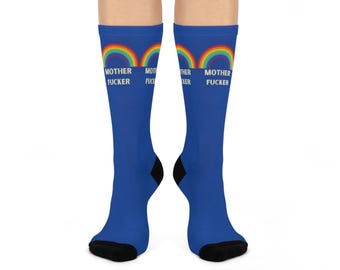 Zabawne skarpetki Rainbow Crew na Dzień Dumy, prezent dla przyjaciół, uroczy strój na co dzień, wygodne skarpetki na imprezy, modne skarpetki do codziennego użytku, wyjątkowe
