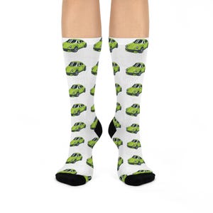 Vibrant Car Pattern Crew Socks - Fun Gift for Car Lovers, Car-Themed Gifts, Cozy Socks, Travel Comfort Socks, Everyday Wear